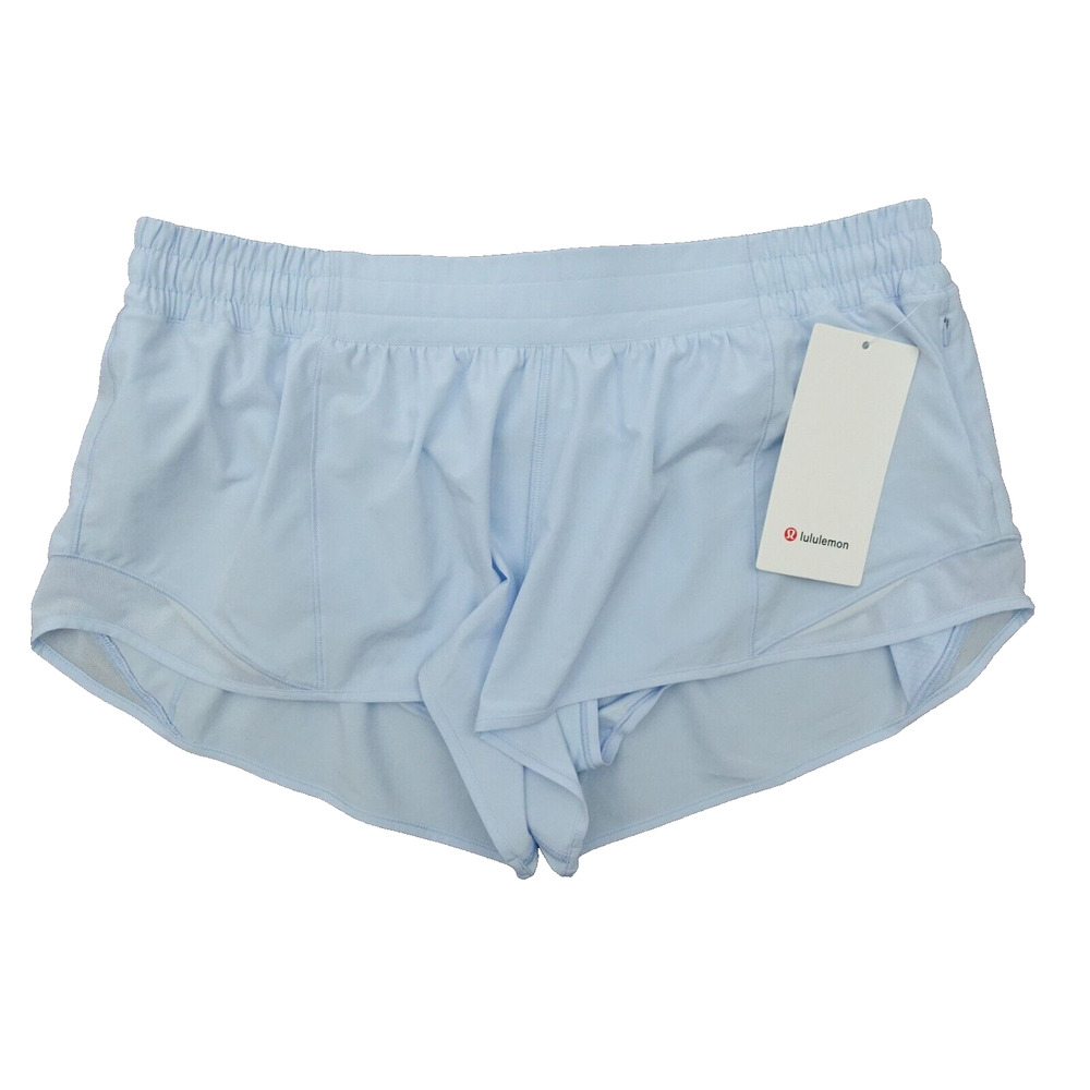 New Lululemon Size 14 Hotty Hot Low Rise LR Lined Short 2.5" Light Blue WNDM